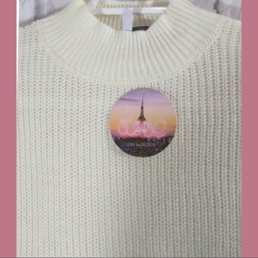 NWT LOVE BY DESIGN CREAM MOCK NECK SWEATER XL - Picture 10 of 13